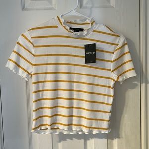 Forever 21 shirt, size L, color white and yellow, nwt